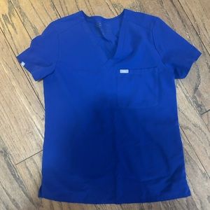 Figs deep blue one pocket scrub top
